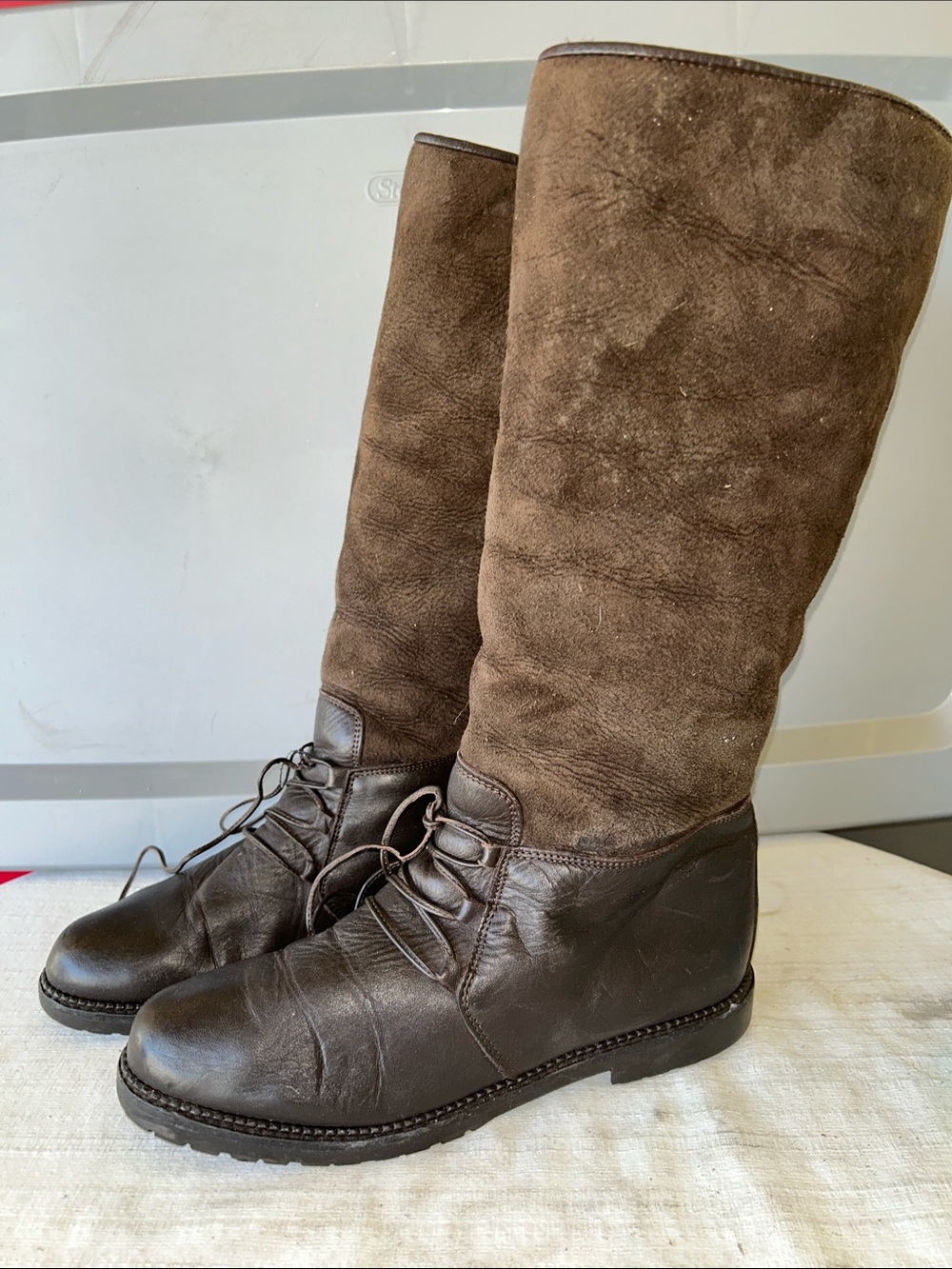 Bally Brown Leather & Suede Knee-High Boots